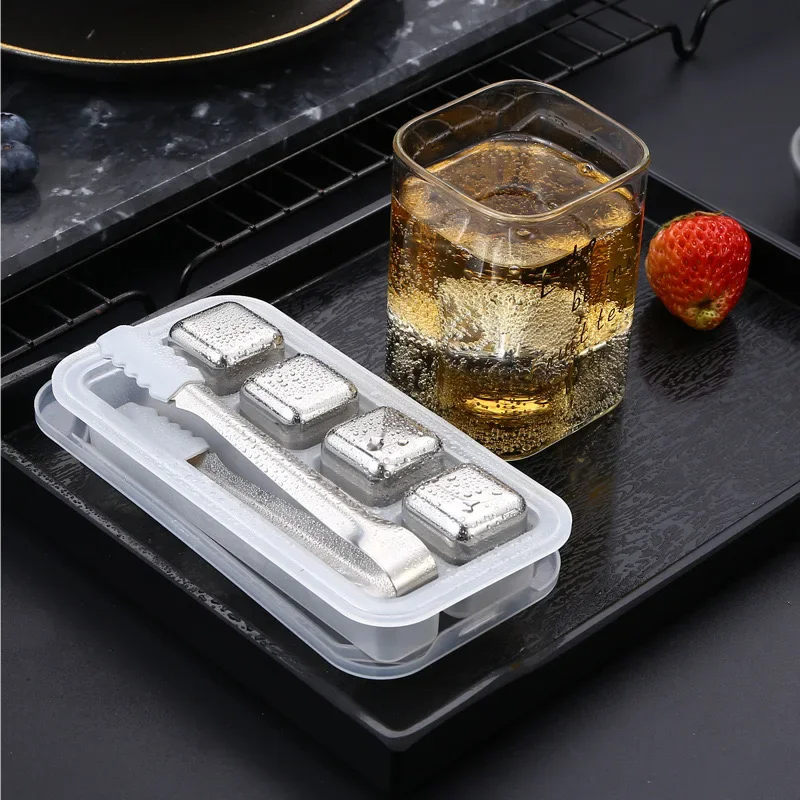 Reusable Stainless Steel Ice Cubes Quick-frozen Metal Ice Pellets Food Grade Beer Cooler for Whisky Wine Drink Water Bar Tool