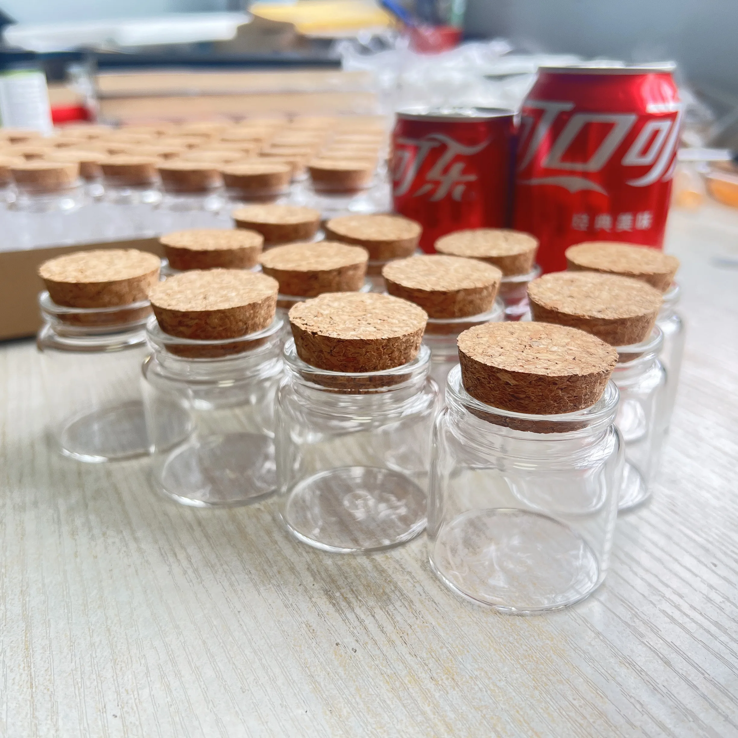 6/12/24 Stück 50 ml Dragee-Glasflaschen Kork 33 x 47 x 50 mm kleine Kerze Glasgefäße Samenaufbewahrung Glasgefäße DIY Handwerk Fläschchen Reagenzglas