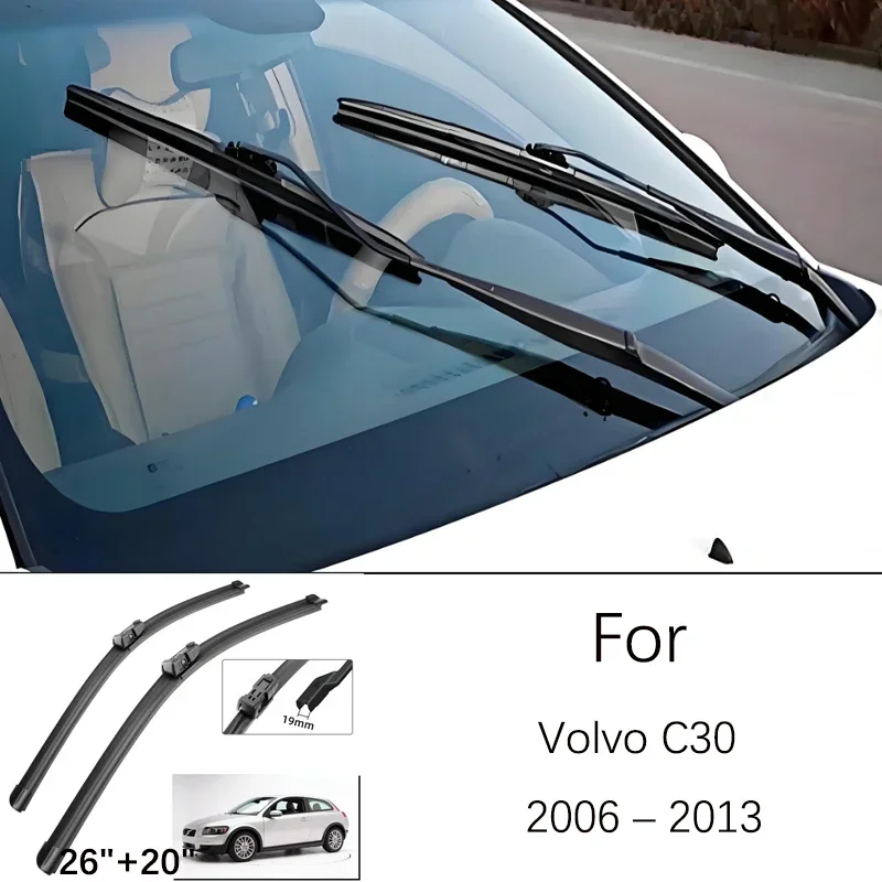 For Volvo C30 2006-2013 2007 2008 2009 2010 2011 2012 Windshield Wiper 26 20 Inches Rubber Front Wiper Blade Accessories