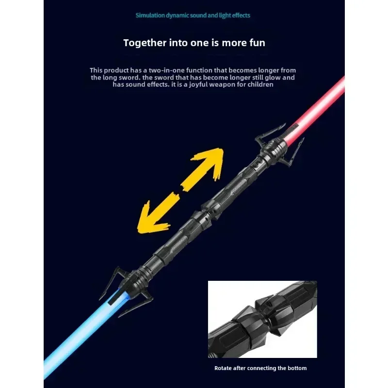 80cm RGB Telescopic Lightsaber 7 Color Laser Sword Light Up Jedi Force Toy Gift for Boys Kids 1/5/10PCS view 6