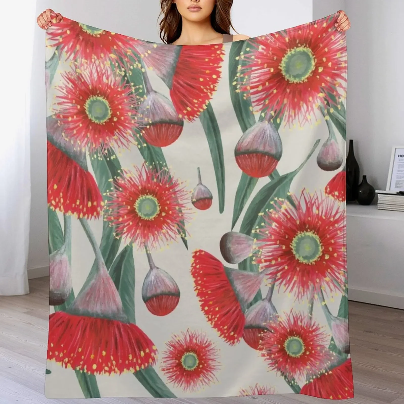 

Gum Flowers and Leaves Throw Blanket Blankets For Bed christmas gifts Warm Thermals For Travel Blankets