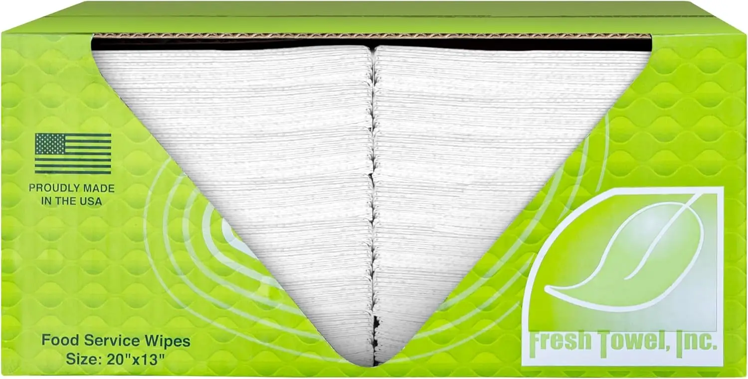 

Reusable Paper Towels, 1/4 Fold, 13x20 inches, All-Purpose Cleaning Towels (White), Case of 150