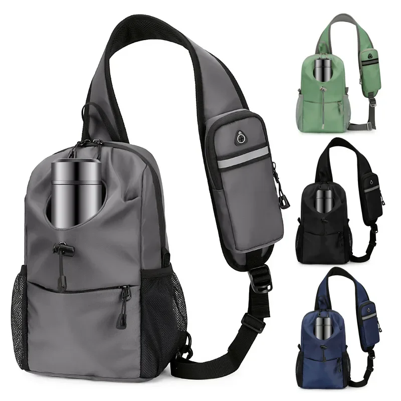 New Crossbody Sling Backpack Traveling Running Hiking Fanny Pack Shoulder Daypack Waist Pack with Water Bottle Holder Hydration