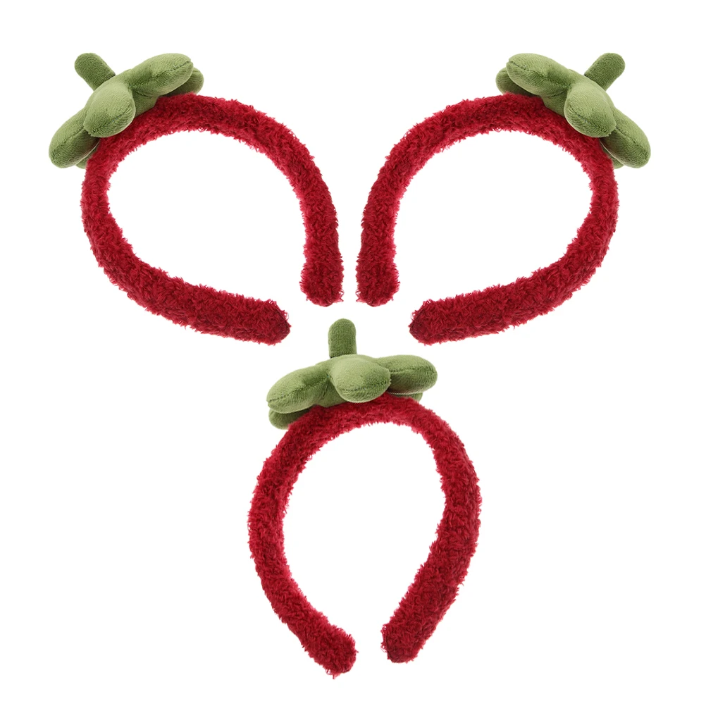 3 قطع من عصابة الرأس الكرتونية على شكل فراولة لطيفة للنساء في الصيف وحفلات الشاطئ والسبا والمكياج وغسل الوجه وإكسسوارات حمام السباحة