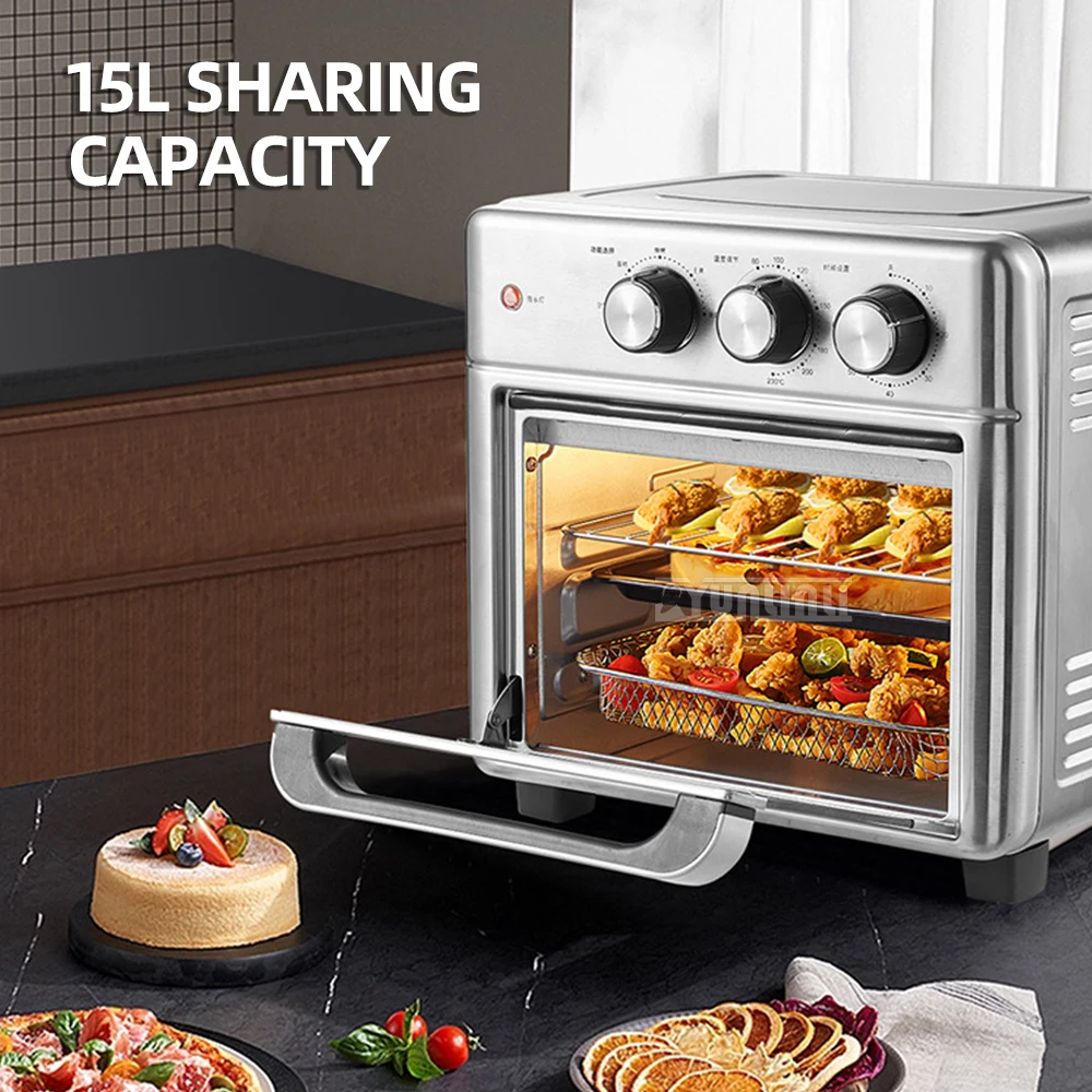 مقلاة هوائية ذكية مقلاة كهربائية فرن منزلي 3 صواني خبز مقلاة عميقة مع نافذة مرئية Horno De Mesa