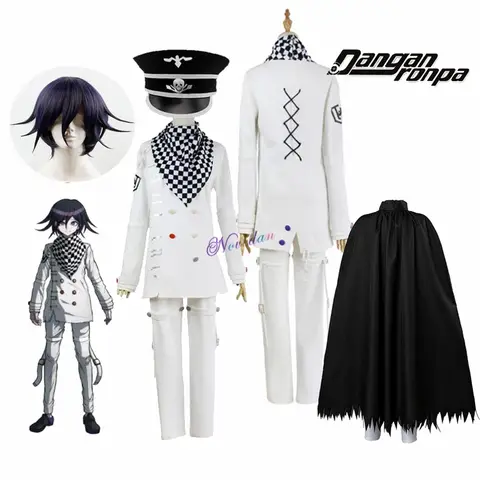 Anime Danganronpa V3 Killing Harmony Kokichi Ouma 코스프레 의상 가발 망토 코스프레 복장 풀 세트 할로윈 파티 의상