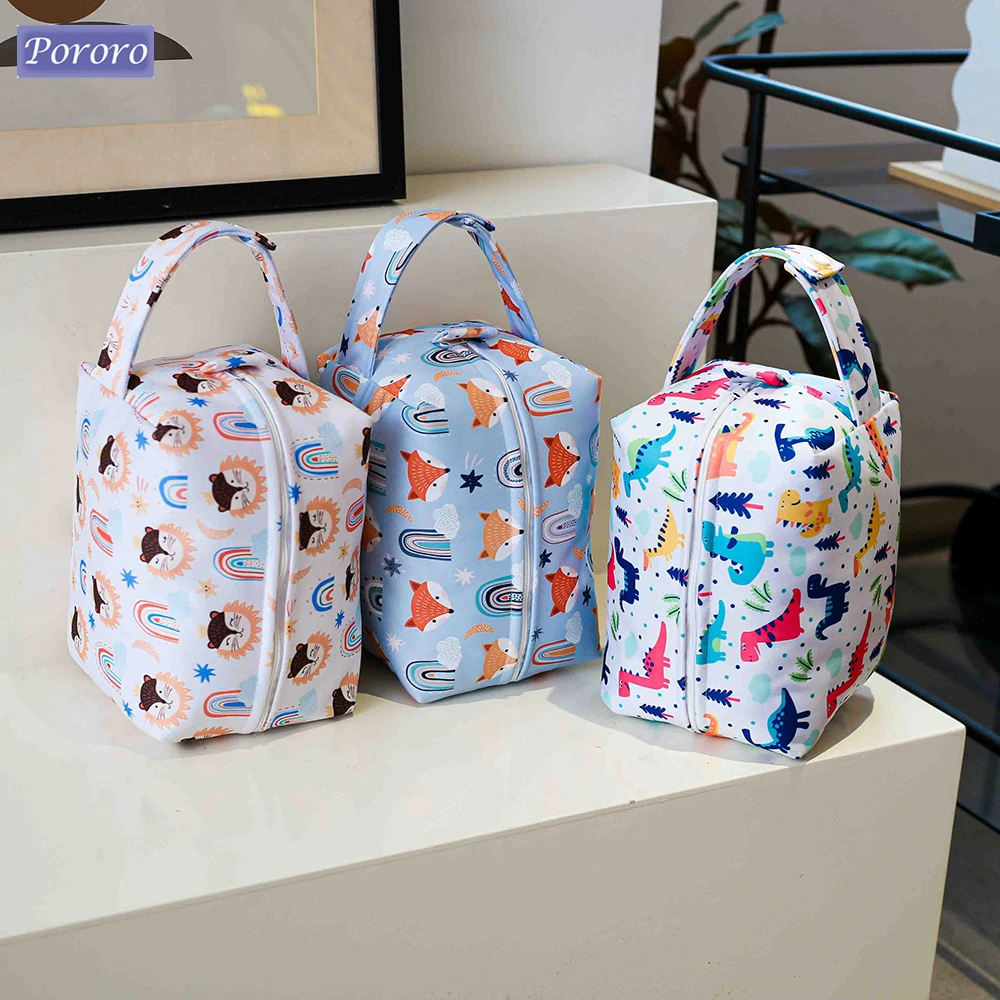 

Pororo Portable Diaper Pods Reusable Waterproof Fashion Prints Dry Wet Bag Large Capacity Mommy Storage Travel Bag