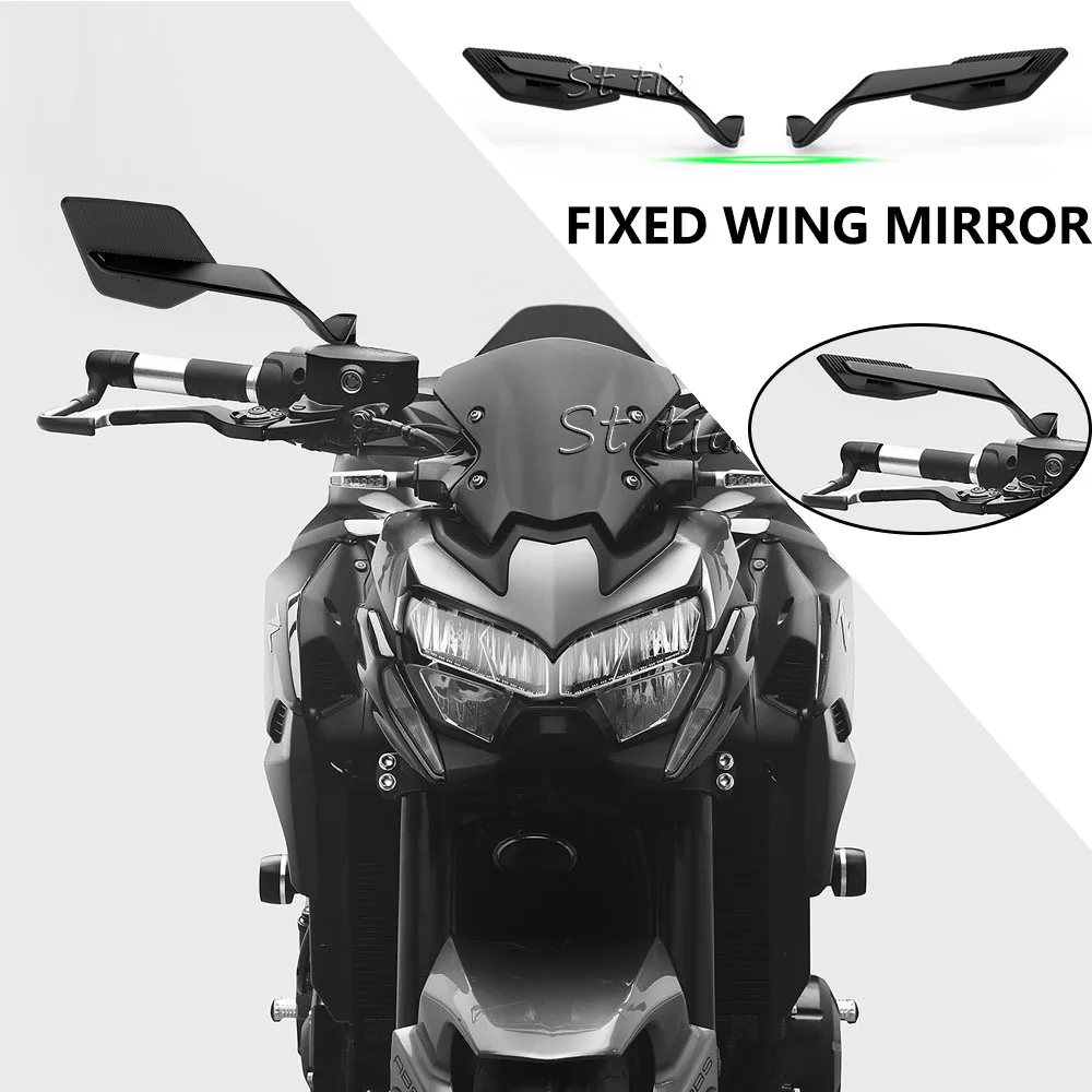 

Motorcycle Side View Mirror For Kawasaki Z1000 Z900 Z800 Z750 Z650 Z400 Z300 Z250 Z125 Rearview Mirrors Kits Rotate Adjustable