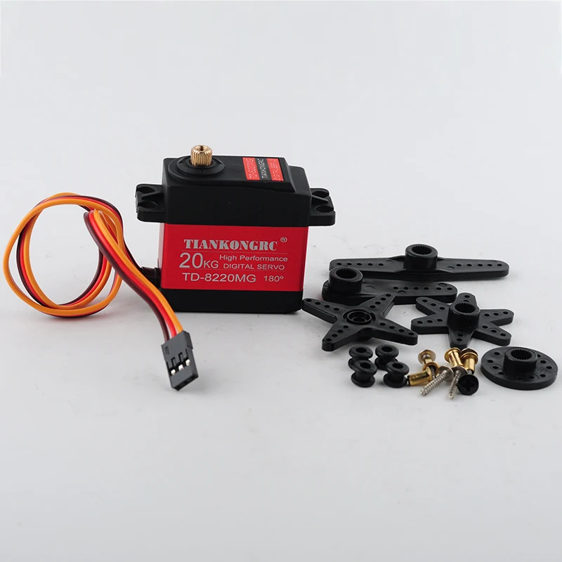 Servo Digital de gran Torque para coches teledirigidos, 4 piezas, engranaje de Metal de 20kg, para coches teledirigidos, barco, helicóptero, modelo de Robot de juguete