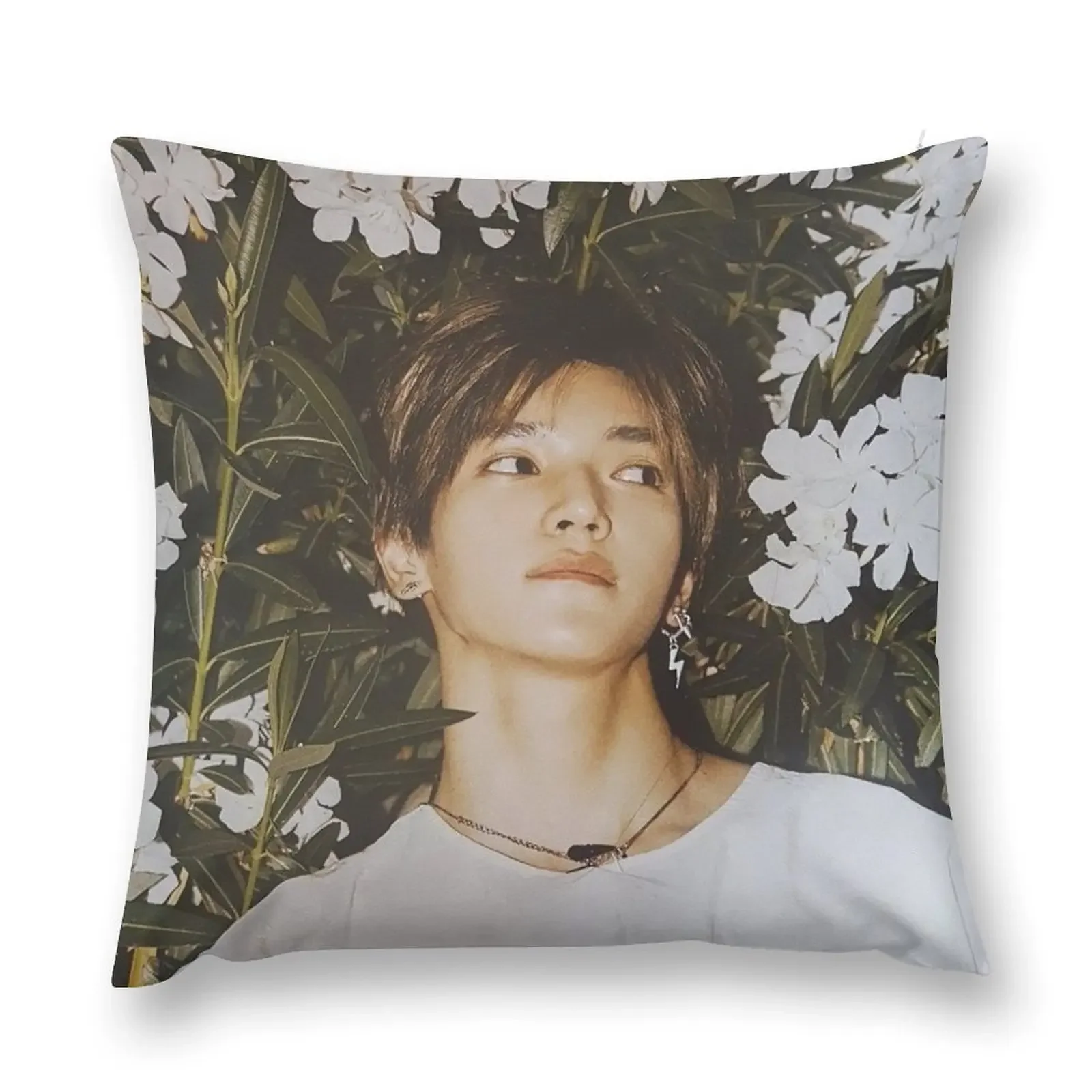 Taeyong in Flowers Throw Pillow Decorative pillow case Sofa Pillow Cover