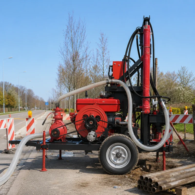 Compact Trailer Borehole Drilling Rig For Farm Irrigation Wells With Reliable Field Performance Source Factory Wholesale