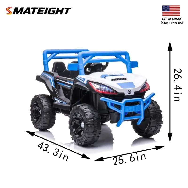 12V Kids Electric Ride On Car with Remote Control, 4 Motors Rechargeable Battery Powered Toy Vehicle Gift for 3-6 Years kids