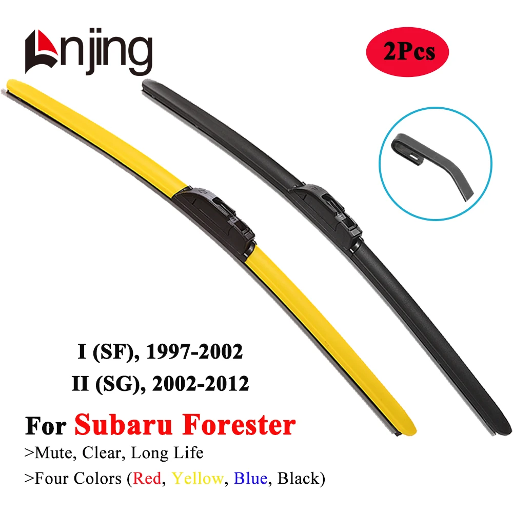 

LNJING Colorful Wiper Blades For Subaru Forester SUV SF SG 1997 2000 2002 2005 2007 2009 2010 2011 2012 Car Exterior Accessories