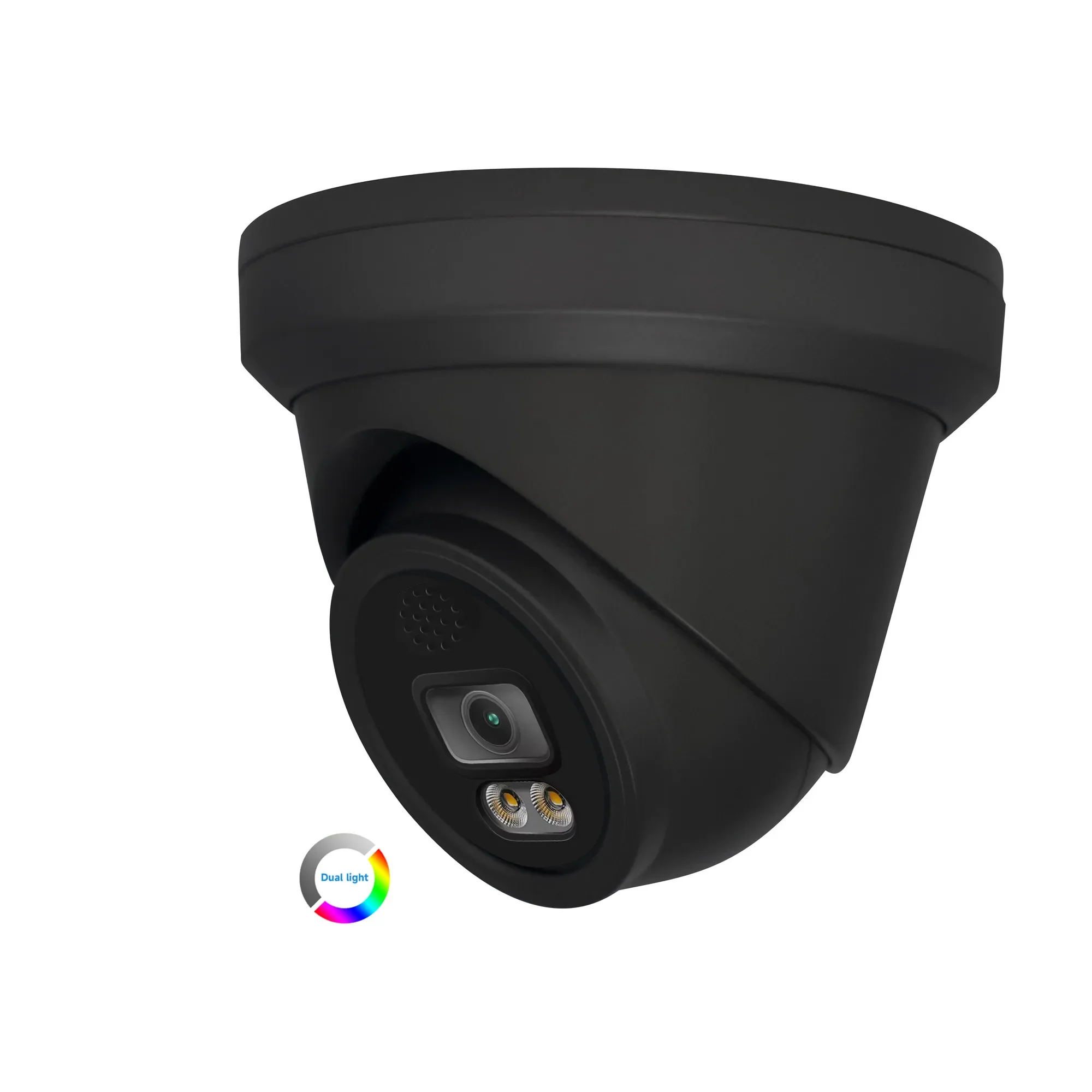 

2026 Black Color Two-way Audio Dual Light Colorvu 8MP 4K AI Smart IP POE Turret Camera Support Face Detection Capture AcuSearch