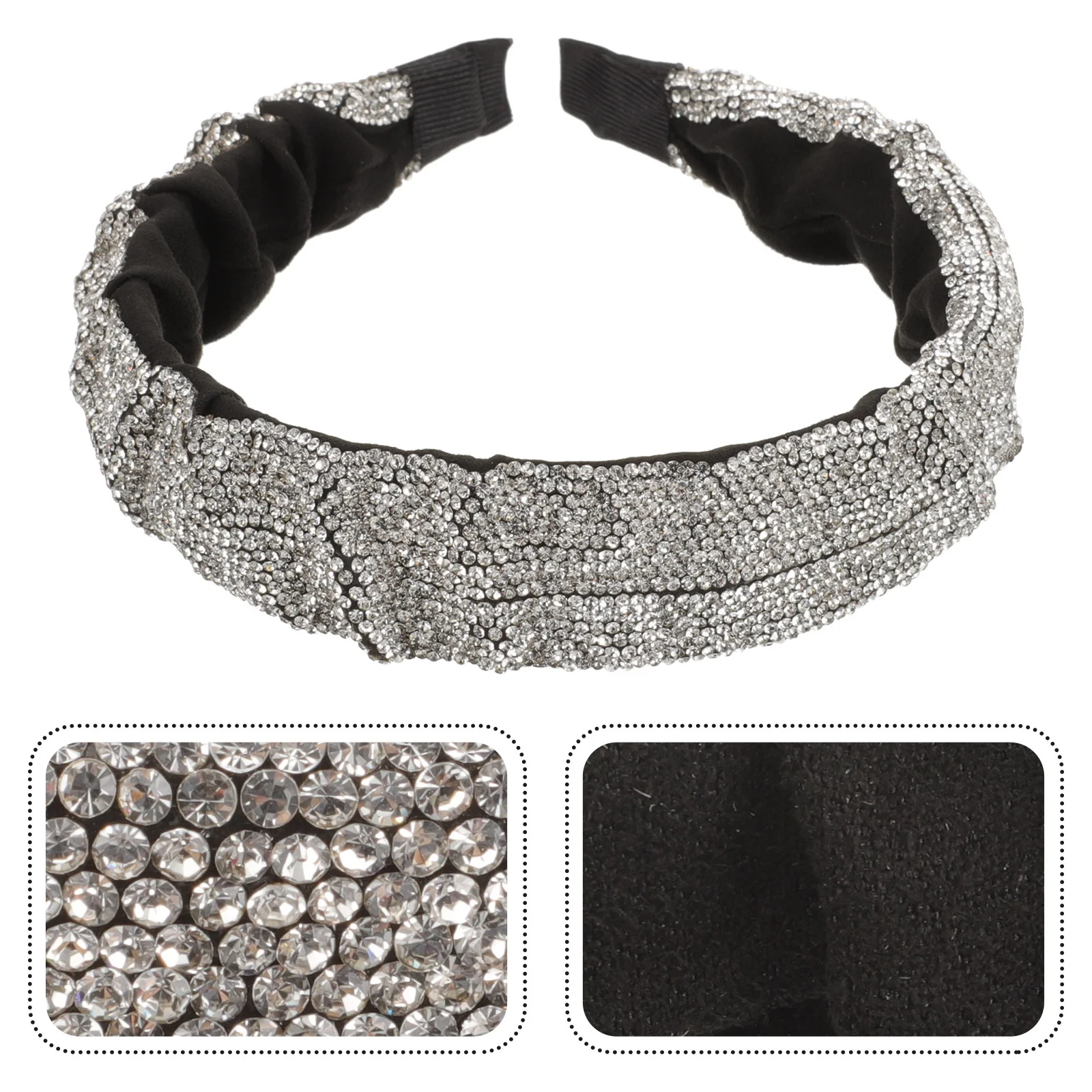 

Women Full Rhinestone Wide Brim Headband Crystal Hair Jewelry Party Hairband Stylish Wedding Banquet Rhinestone Headbands