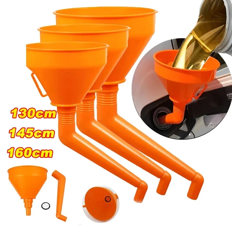 

Filling Funnel with Filter Petrol Motorbike Engine Oil Funnel Hand-free Large Diameter Plastic Car Maintenance Filling Tool