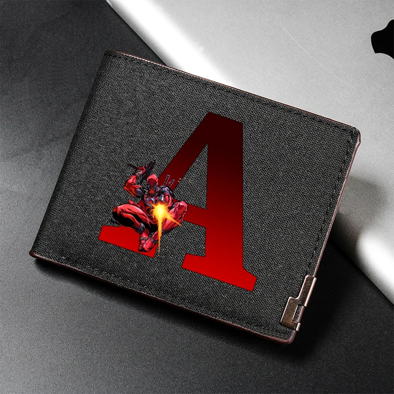 Deadpool Denim Wallets Anime Marvels Super Heroes Coin Purses Cartoon Printed Letter Cute Women Men Horizontal Wallet Kids Gift