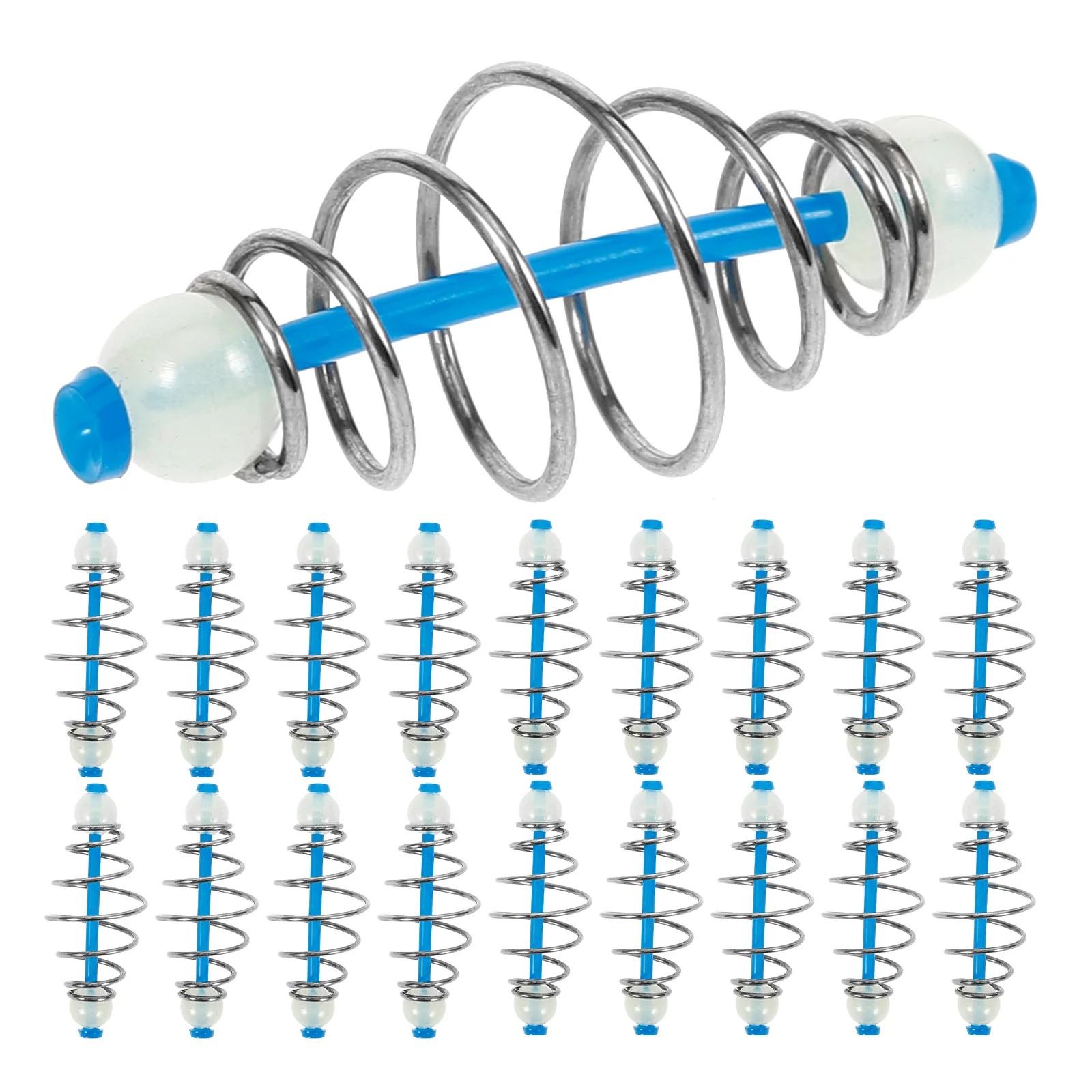 

20pcs Night Glow Bead Spring Bait Fishing Feeder Inline Middle Size Carp Equipment Tackle Lure Trap Spring Professional Angling