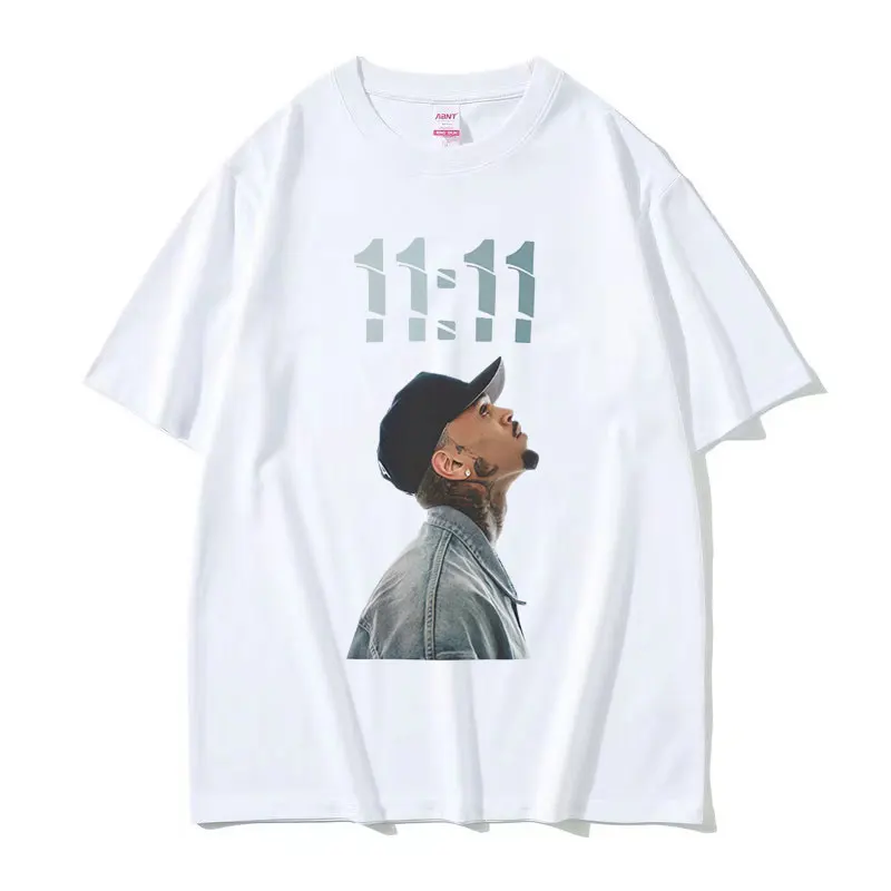 Chris Brown 11:11 Tour 2024 Print T Shirts Male Hip Hop Fashion Short Sleeve T-shirt Unisex Oversized Cotton Tshirt Streetwear