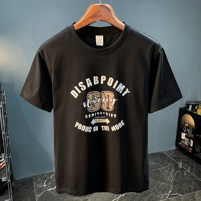 

Printed short sleeve MEN'S T-shirt 2024 new summer loose breathable stretch casual thin sports half sleeve clothes