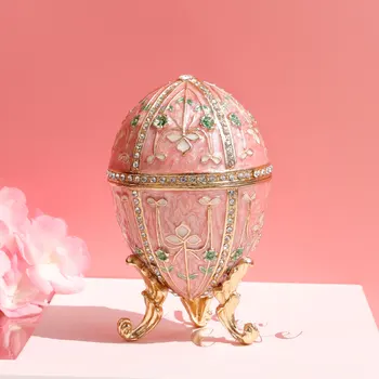 Boîte à bijoux émaillée Style oeuf Faberge, 1 pièce, boîte à bibelots à charnière, cadeau Unique pour la décoration de la maison