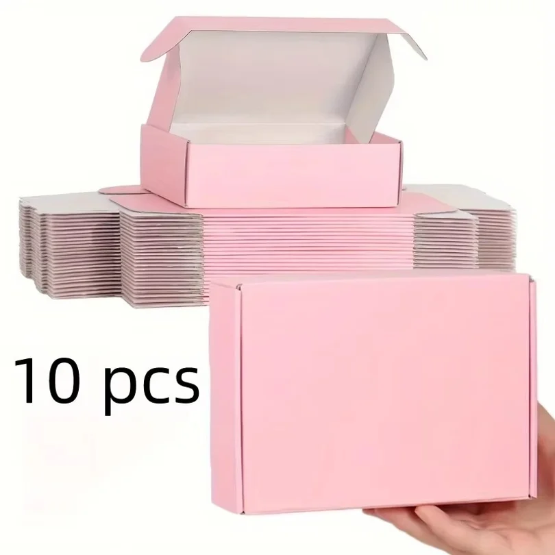 10 Pcs Pink Shipping Boxes Pink Corrugated Cardboard Mailer Boxes Bulk for Packaging Small Business Mailing Gift