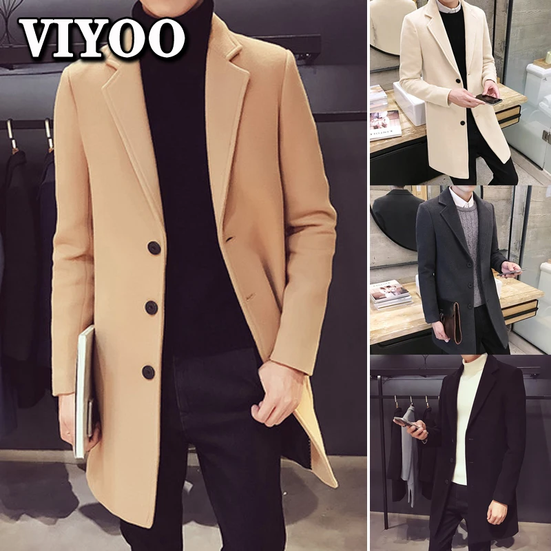 

Jacket Men Spring 2022 Wool Men Clothing Casual Business Coat Mens Leisure Overcoat Male Punk Coats Windbreaker Jackets for Men