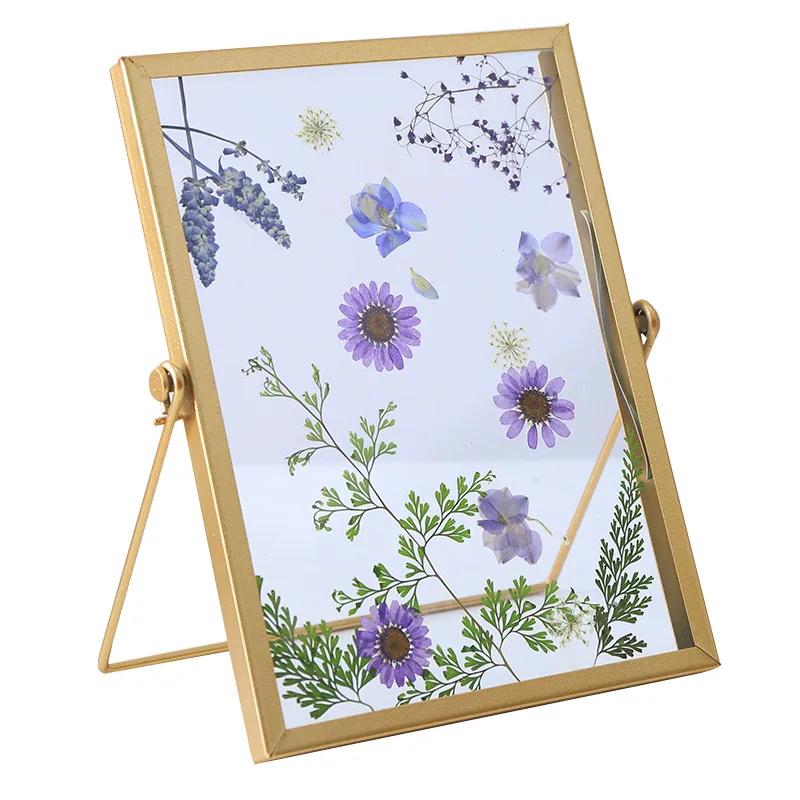 150x210mm Metal Family Photo Picture Sign Holder Frame Wedding Gift Tabletop Clear Floating Pressed Flowers Glass Frame