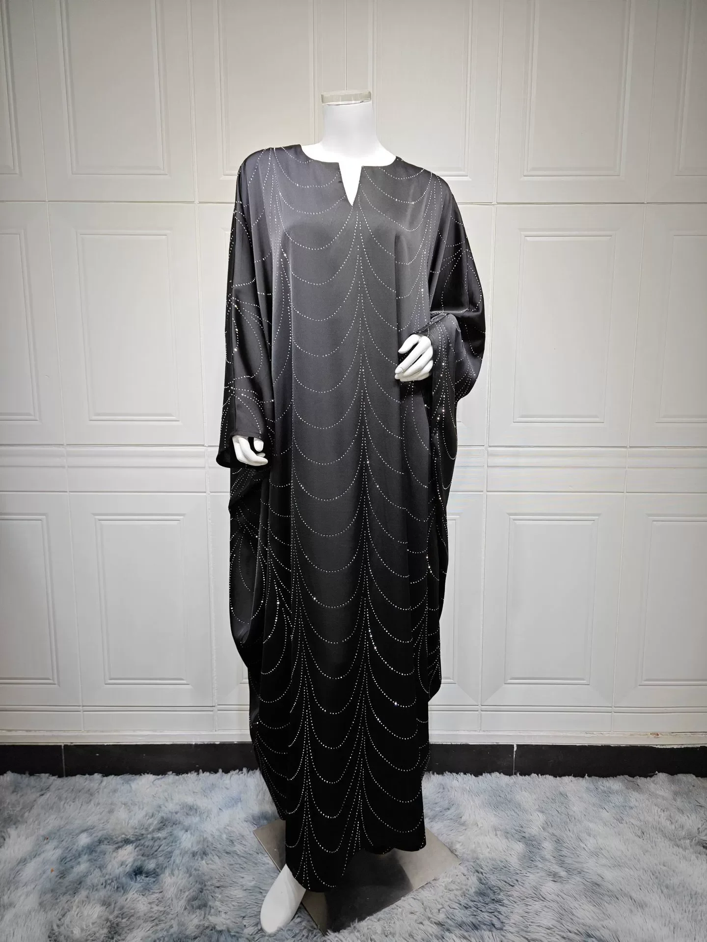Ramadán Arabia Saudita Oriente Medio modesto Primavera/Novedad de verano ropa de mujer moda de lujo suelta caliente diamante Abaya bata vestido