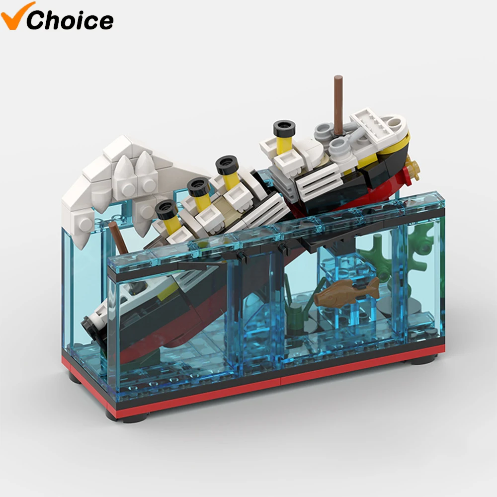 

Titanic Sank Ship Model Break in Half MOC Building Blocks Bricks Boat Kit Construcrion Sets Gift Adult Children Display Assemble