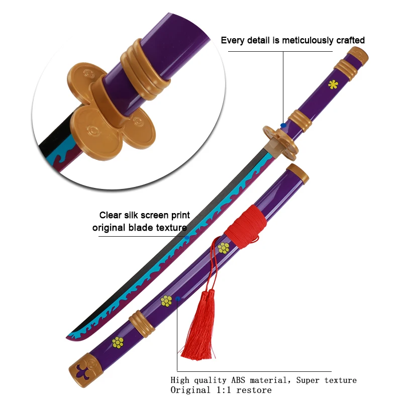 80Cm Collectible Roronoa Zoro Katana Wood Model Anime Cosplay Sword Shusui Wado lchimonji Kitetsu Samurai Toy for Gifts