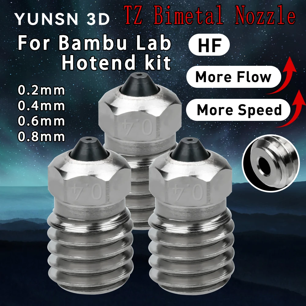 For Bambu Lab Hotend kit Nozzles Bimetallic hardened steel nozzles Copper Plating V1 V2 V3 Hotend Nozzle 3D Printer Parts X1C