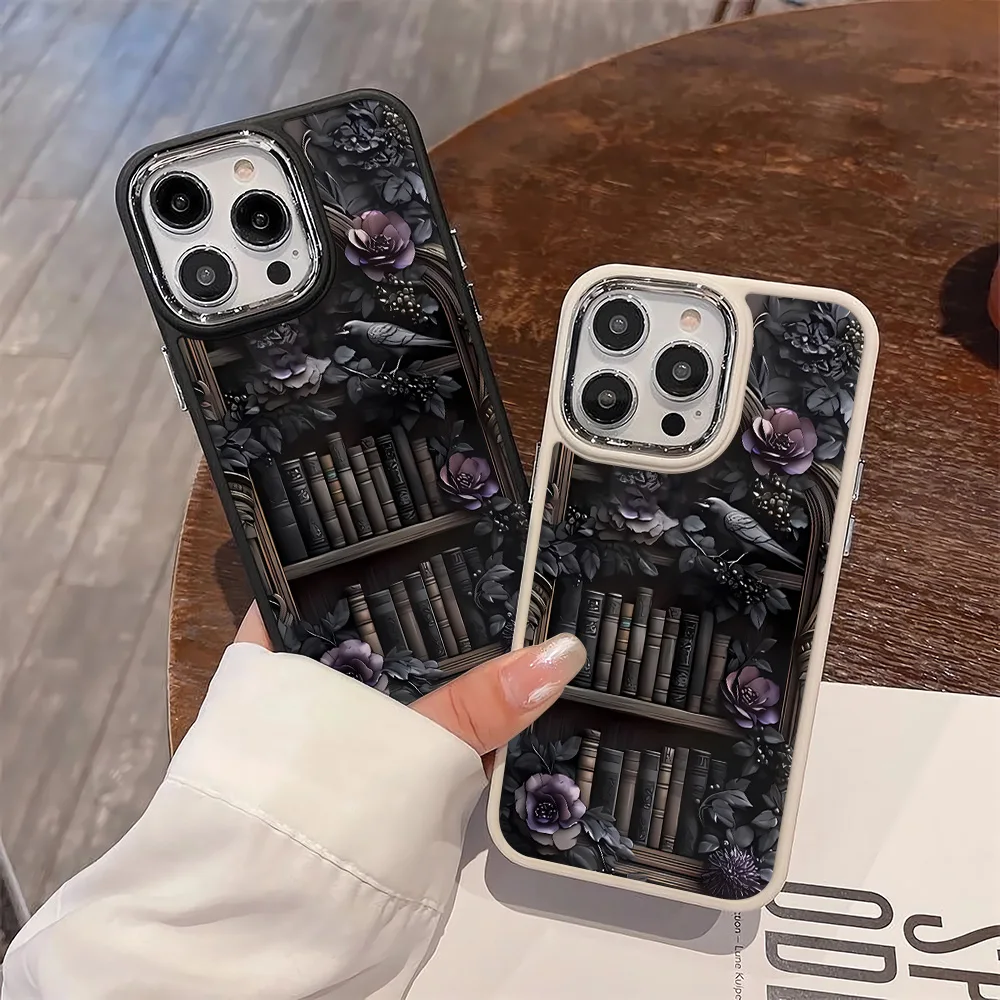 

Books and flowers pattern case,suitable for iPhone16Pro Max/iPhone16Pro/iPhone16/ iPhone16 Plus to iPhone11 12 13 14 15 series