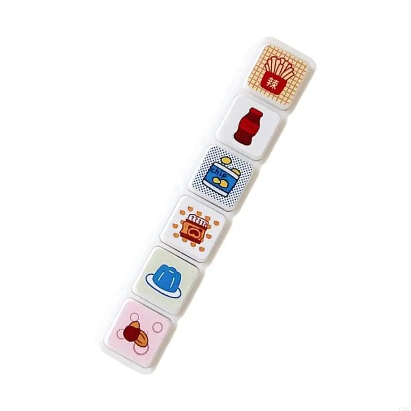 

Creative Stamp Journal Decorative Stamp 6 Pattern in 1 Cartoon Photosensitive Stamp Quick Drying for Scrapbooking Album D5QC