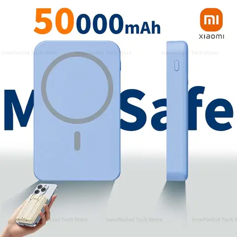 Xiaomi 50000mah Power Bank 22.5w Fast Charging For Magsafe Wireless Charging Built-in Cables Portable Power Bank For IPhone