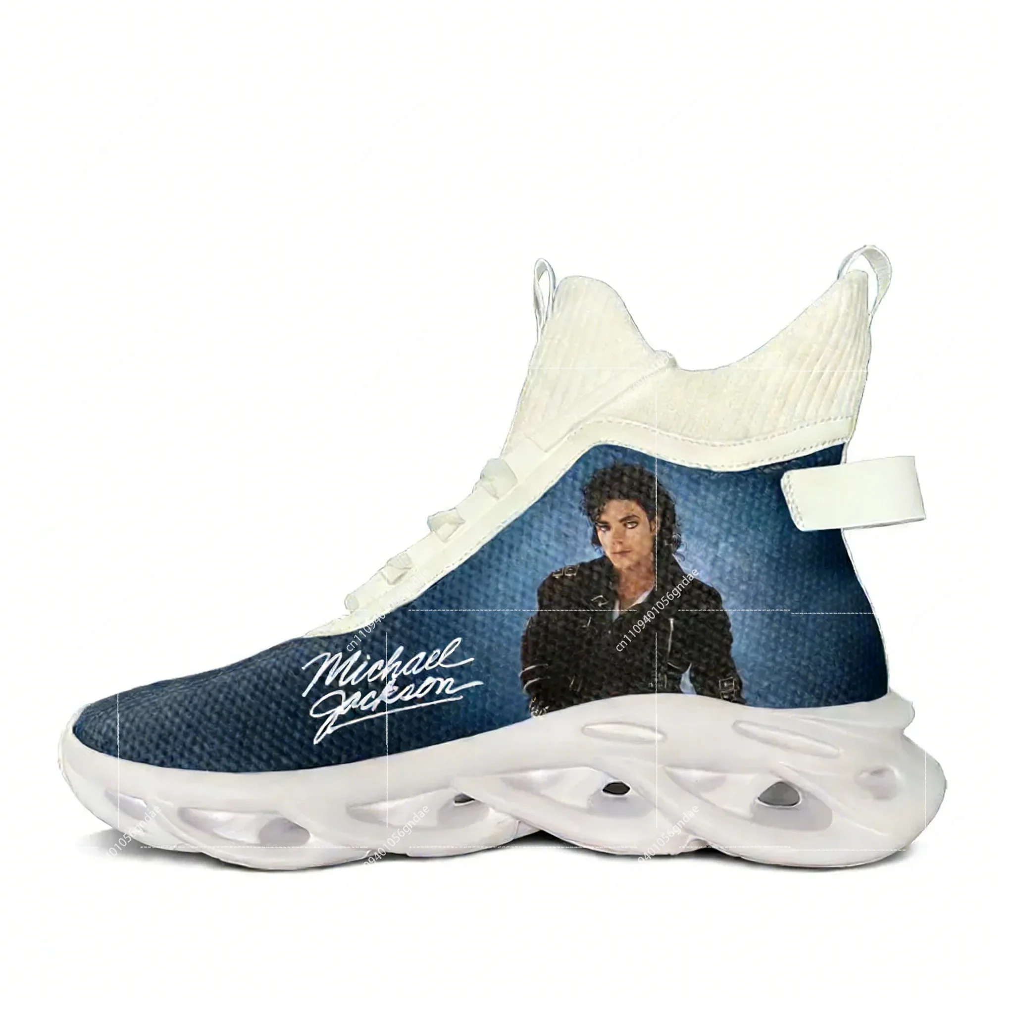 Michael Jackson High Top Flats Sneakers Men Women Hiking Sneakers Travel Mountaineering Shoes Running Casual Shoes Custom Shoe view 3