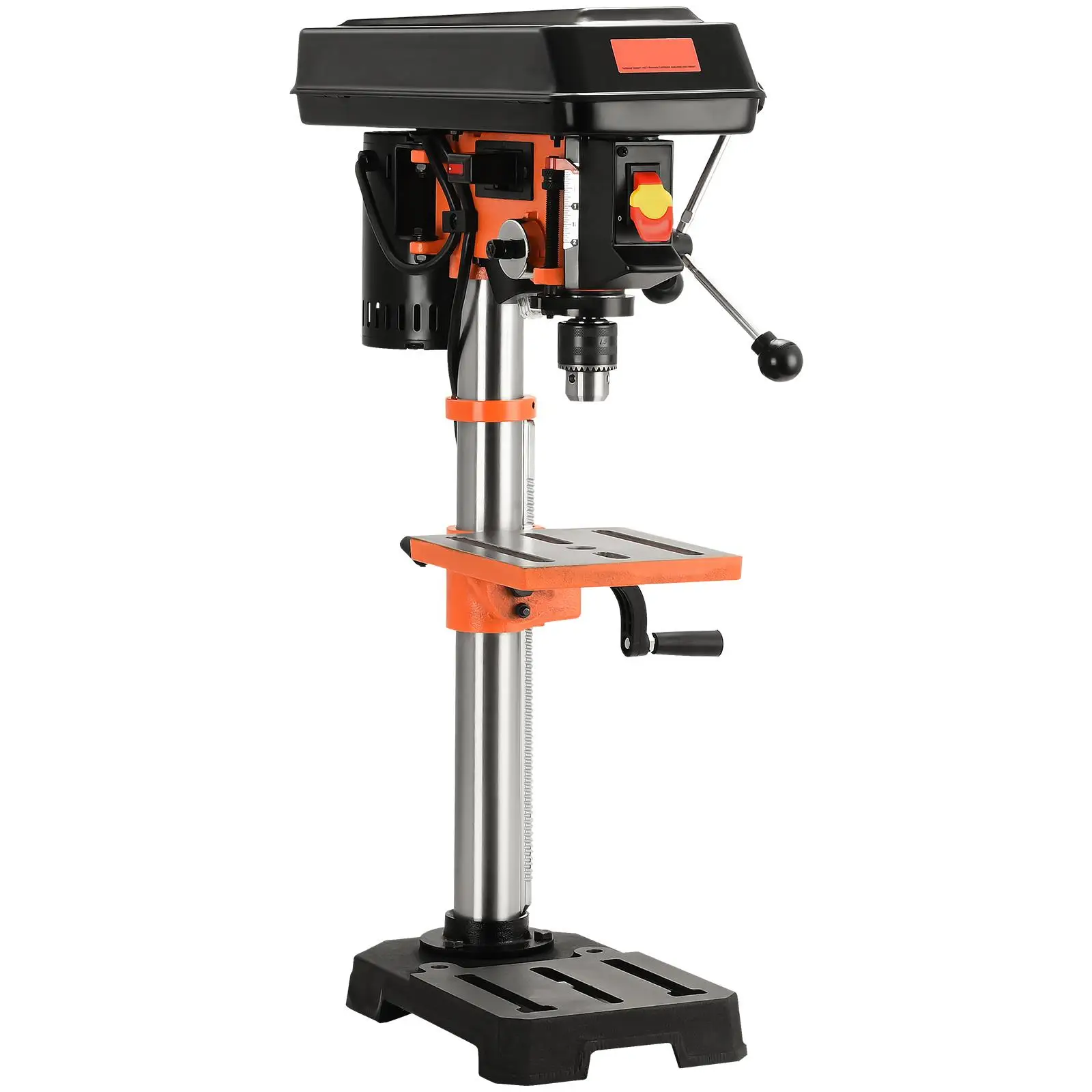 Benchtop Drill Press 3.2 Amp 5 Adjustable 650 1050 1800 2350 3100 RPM 10 Inch Swing Cast Iron Frame 0 to 45 Degree Tilting Worktable Work Light for Wood and Metal