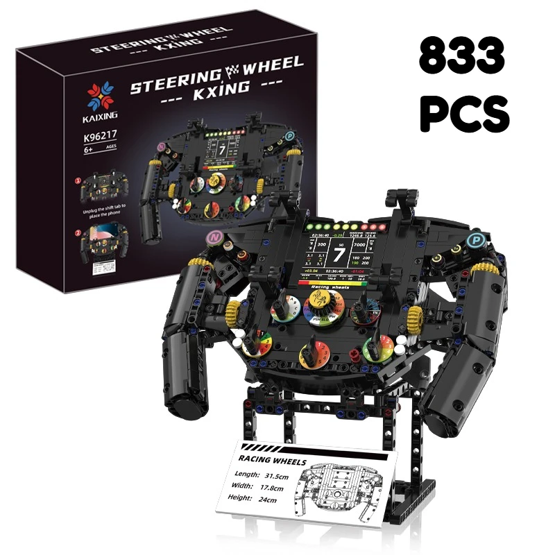 

833PCS Or 935PCS Technical Racing Simulation Steering Wheel Building Blocks Steering Wheel Model Toys Gift For Kids