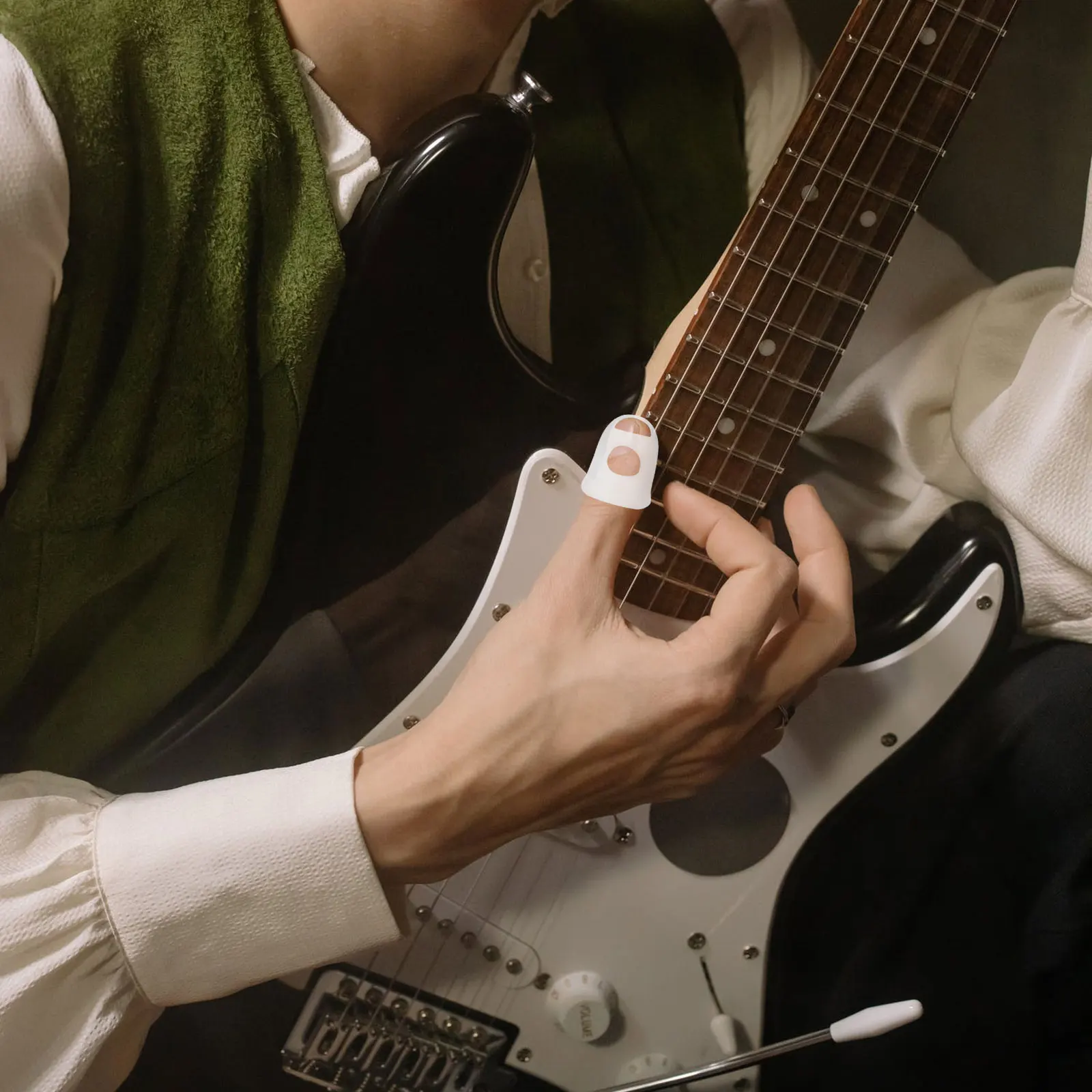 

40pcs Guitar Finger Protectors Silicone Finger Sleeves For String Instruments Practice Comfortable Fit All Sizes Men Women