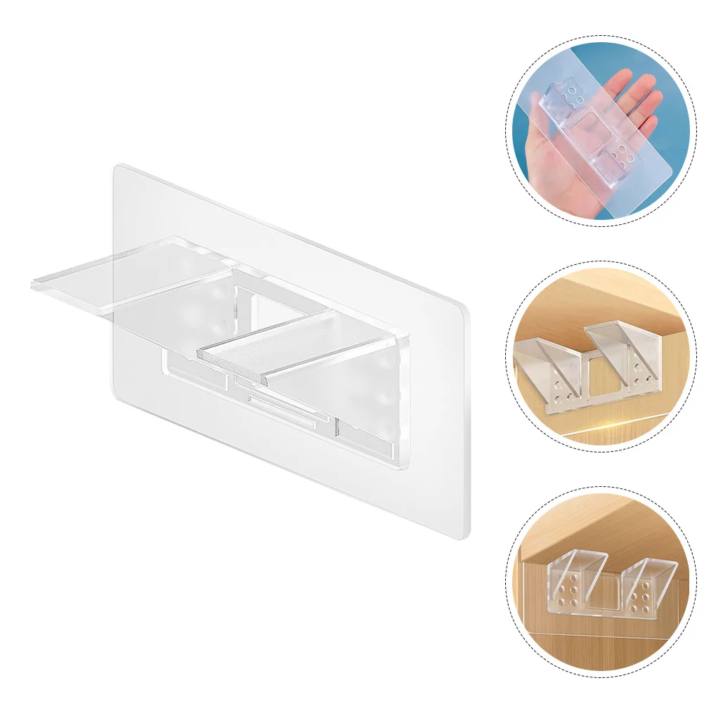 

8Pcs Clear Punch Free Acrylic Shelf Pegs Closet Cabinet Support Holders Kitchen Bookshelf Clips Punch Free Shelf Pegs