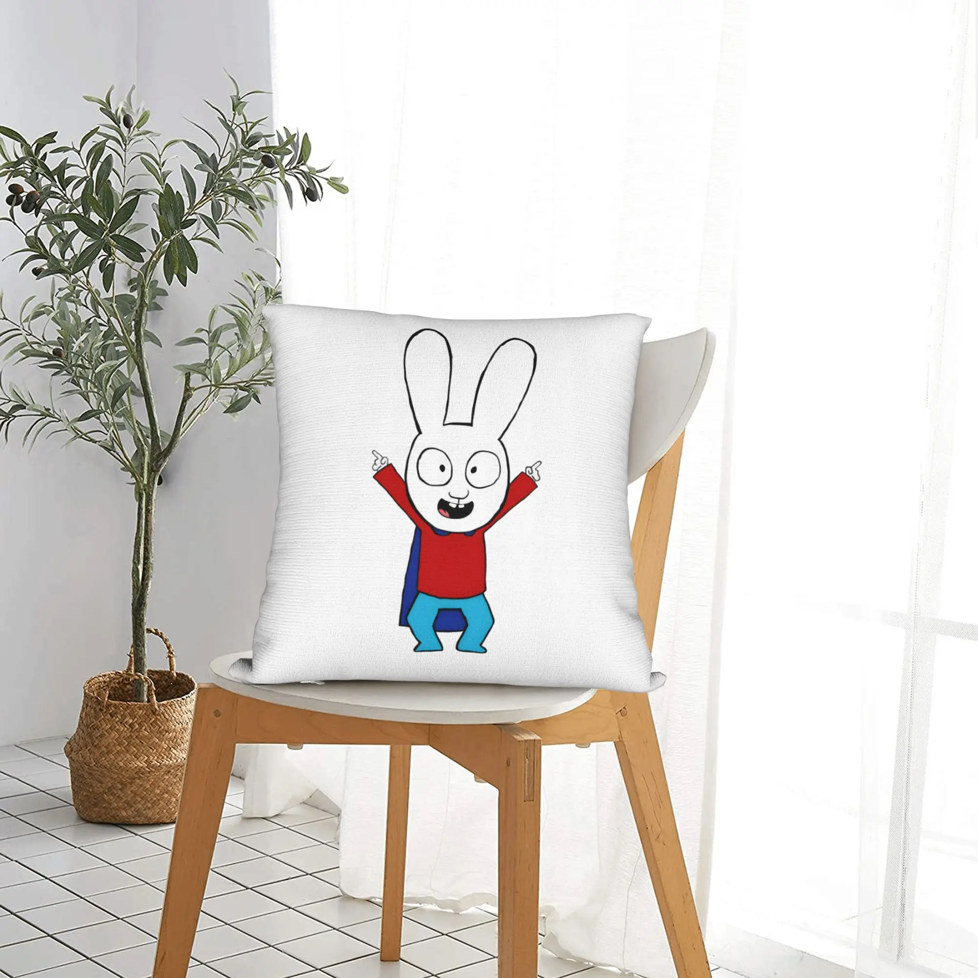 Simons Super Rabbit Yeah !  Square Pillow Case Polyester Cushions for Sofa  Awesome Pillowcover Home Decor