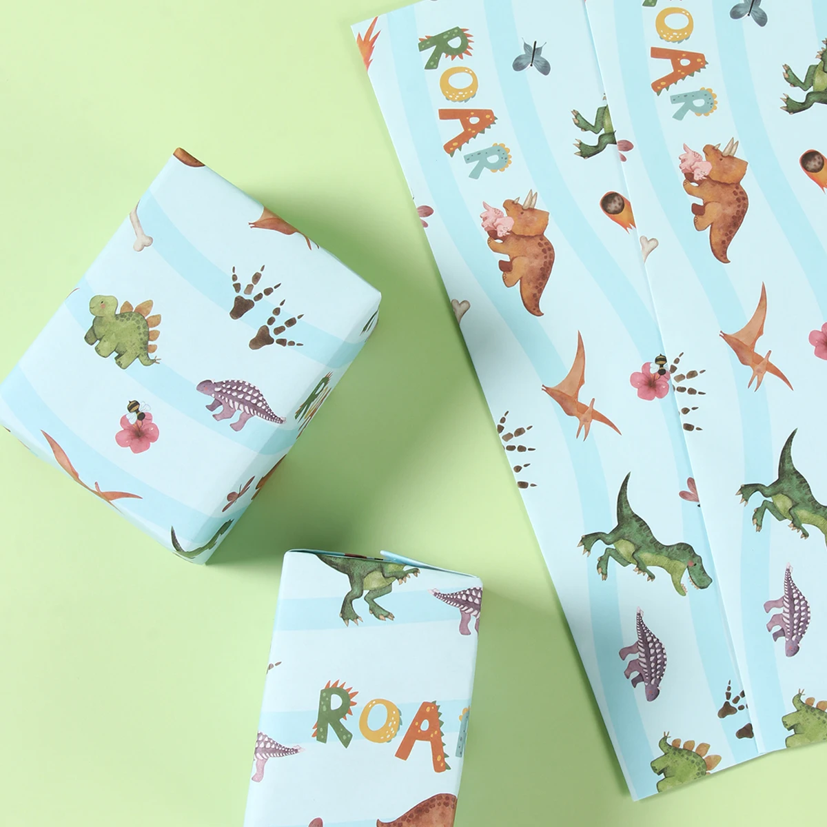 6pcs 50*70cm Gift Wrapping Paper Dinosaur Theme Party Gift Decoration Birthday Gift Wrapping Supplies For Birthday Party Favor