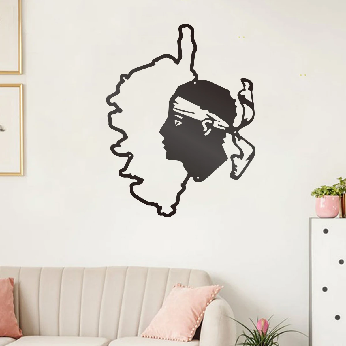 portrait Mural Room Decor Aesthetic Wall Black Cutout Metal Sign Vintage Garden Decoration