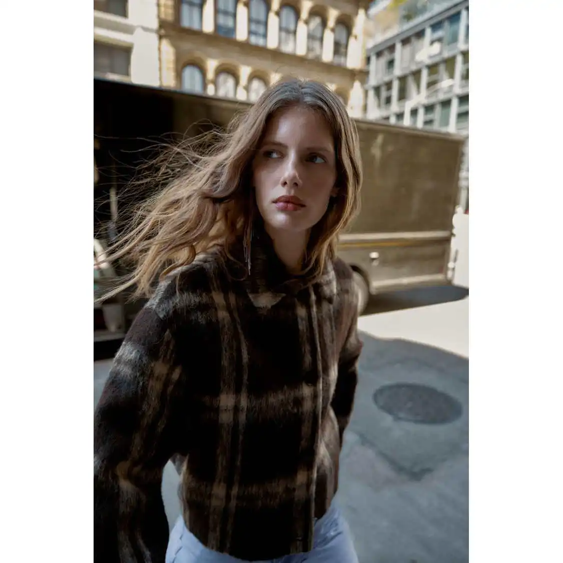 معطف Jaet نسائي جديد للخريف من الصوف المبهج 2025 Sle ket مزين بالشارع Faion بقصة مستقيمة طويلة بطول Sve ort #3