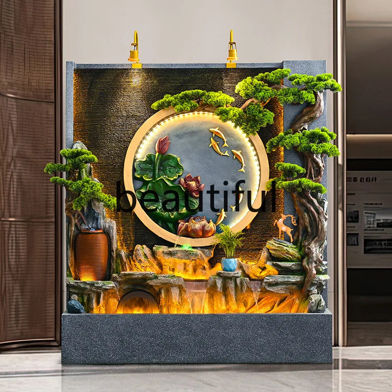 

Water curtain wall circulating water company courtyard partition screen flowing water ornaments