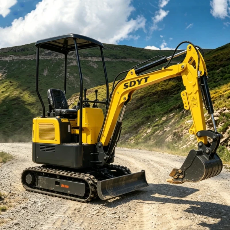Flexible 1Ton Mini Excavator Customized  Small Hydraulic With Auger Ripper Mini Excavator For Orchard Narrow‑area Excavation