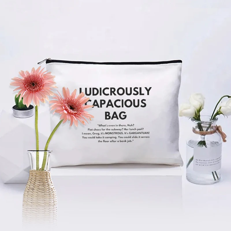 Lächerlich geräumige Muster Make-up Tasche lustige Slogan Geschenk für Freunde Bestie Schwester Teenager Tante Kosmetik Fall Bleistift Fall Brieftasche