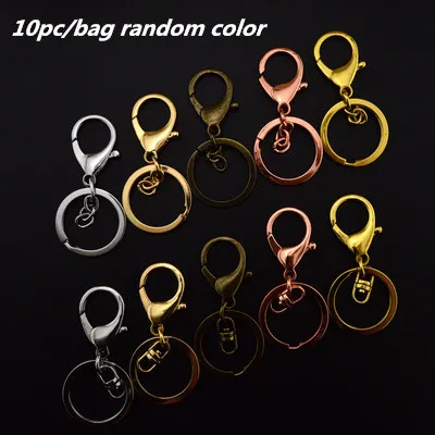 10pcs/lot  Metal Lobster Buckle Bag Hair Ball Key Ring Buckle Hardware Key Chain Jewelry Pendant Ring Buckle Random Color