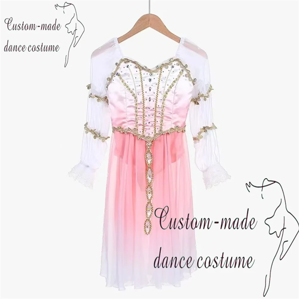 성인과 어린이를 위해 맞춤 제작된 새로운 블루 그라데이션 "Malinsky" 백조의 호수 원씬 3인 발레 대회 스커트