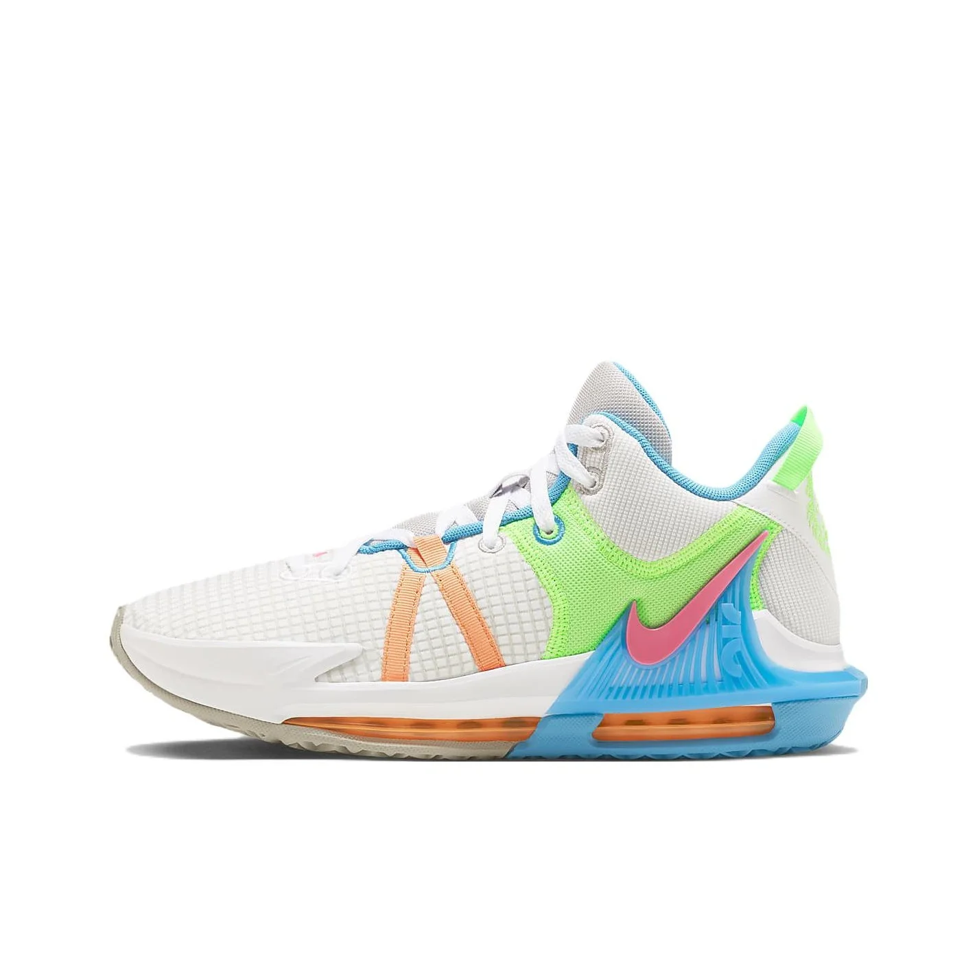 Nike Lebron 7 Witness 7 EP Chaussures de basket-ball mi-hautes résistantes à l'abrasion et antidérapantes pour hommes Gris Bleu